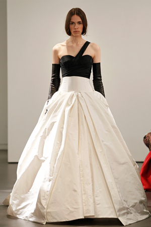 vera wang bridal fashion week spring summer 2014 asymmetric black bodice