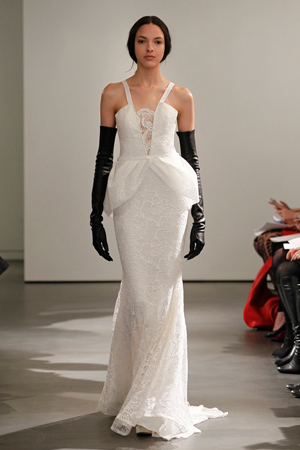 vera wang bridal fashion week spring summer 2014 v neck with peplum