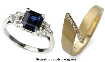 Geometric wedding rings